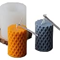 Radiance Store DIY Candle Making Mold 3D Silicone Grid Pattern Cylinder Candle MoUld Wax Candle Mold Candle Mold Aromatherapy Candle Silicone Mold Candle Making Kits Tools, Resin Casting DIY Mould 1 pc