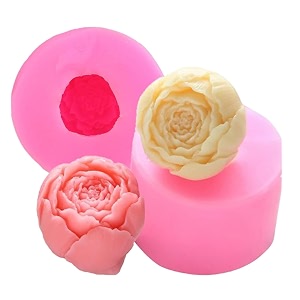 radiance store rose bud shape candle molds i 3d peony flower silicone wax mould i for diy handmade ornament chocolate dessert cake decor aromatherapy soap resin casting art craft - 1 cavity