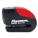 RADIKAL RK10 Premium Motorcycle Alarm Disk Lock 120dB On/Off, Warning LED Alert, SRA &amp; Sold-Secure-Gold Approved Security Anti-Theft Brake Disc Lock for Motorbike, 10mm Double Locking Hardened Steel