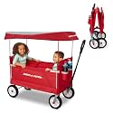 Radio Flyer 3-in-1 Off-Road EZ Fold Wagon with Canopy, for Kids 1.5+, 3-in-1 Push or Pull, with Bench Mode, One Hand Flat Fold, Off-Road Tires, DuraClean Fabric, Seat Belts, Stroller Wagon for Kids