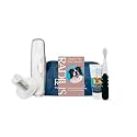 RADIUS Organic Pet Deluxe Oral Care Kit Canine Toothbrush With Organic Canine Toothpaste White Toothbrush Holder Clear Critter Case Blue Travel Bag, 1 Count