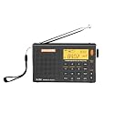 RADIWOW SIHUADON R108 Shortwave AM FM Digtial Radio LW MW AIR Band DSP Full Band Portable Radio Battery Operated with Sleep Timer Alarm Clock 500 Memories preset Stations for Family（Black）