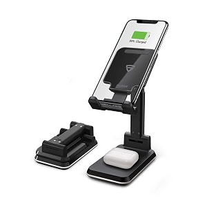 raegr arc 1200 2-in-1 adjustable wireless charging stand  with 2 type-c cables  10w for iphone 1312se11x series88 75w-galaxy note 20109s22 series amp 5w for airpods amp all qi-enabled phones