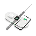 RAEGR Arc 1350 [3-in-1] Triple Wireless Charging Pad Trio Mat [with 2 Type-C PD Cables] for iPhone 13/12/SE/11 Series, Apple Watch Series [Ultra/8/7/SE/6/5/4], Galaxy Note 20/10/9/S22 Series, Air Pods Pro