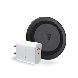 raegr arc 500 10w type-c qi-certified wireless charger with 20w pd adapter type-c cables with fireproof abs for iphone 131211series galaxy s22s21s20note10 series oneplus 9 black