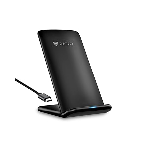 raegr arc 700 15w type-c pd  made in india  qi-certified wireless charging stand with fireproof abs for iphone 131211x8 series galaxy s22s21s20note201010 series oneplus 99 pro