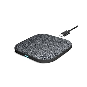 raegr arc one 15w type-c pd  made in india  qi-enabled wireless charger with fabric for iphone 151413x8 series galaxy s24s23s22note201010 series oneplus 99 pro - grey rg10451