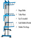 RAFTTAR Steel Floor Cloth Dryer Stand RF - Blue-Easy To Assembled- Modular 3 Tier Design Stainless Steel -Cloth Rack -09 (3 Tier)
