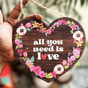 wooden all you need is love wall decor hanging for home decor 75 x 65 inchesswh13