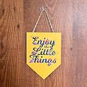 Wooden Enjoy the little Things Wall Hanging for Home Decor (8X6 Inches,SWH8)