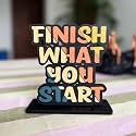 Wooden Finish Waht You Start Study Office Table Decor Showpiece Home Decor Items (SQN4, Size: 6X6 Inches)
