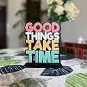 Wooden Live Laugh Love Study Office Table Decor Showpiece Home Decor Items (SQN21, Size: 6X6 Inches)