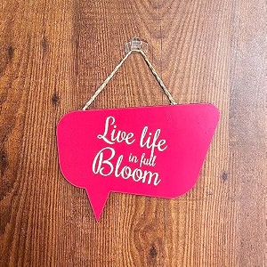 wooden live life in full bloom wall decor hanging for home decor 9x12 inchesswh1