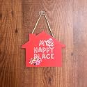 Wooden My Happy Place Wall decor hanging for Home Decor (7X6.5 Inches,SWH14)