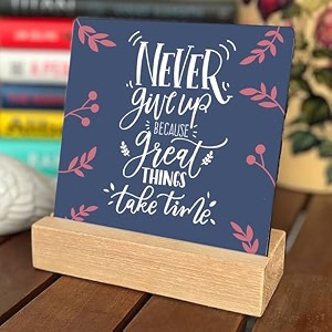 wooden enjoy your life offer study office table decor showpiece for home decor items size 65x6 inches ek40