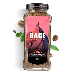 rage coffee 100 gms vanilla bubblegum flavour - premium arabica instant coffee  boldest smoothest tastiest all natural coffee