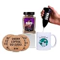 RAGE COFFEE Combo-50 Gms Original Blend Instant Coffee With Free Mug,Frother &amp; Set Of 4 Coasters|Café Style Coffee At Home|Makes 20 Cups|100% Arabica Coffee Beans|Authentic Kick,Great Taste,Box