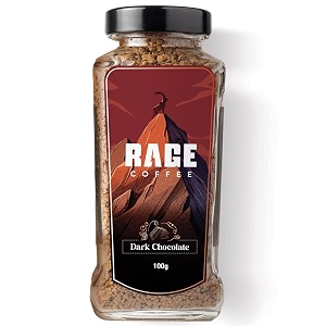 rage coffee dark chocolate instant coffee - premium arabica instant coffee make delicious hotcold coffee -dark chocolate 100g