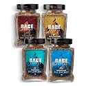 Rage Coffee Pack of 4 Flavours - Irish Hazelnut, Dark Chocolate, Creme Caramel, Butterscotch Delight 50 Gms Each (Pack of 4)