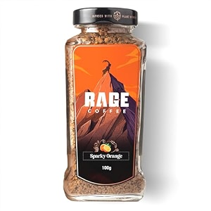 rage coffee sparky orange flavoured coffee infused with plant based rich vitamins  rich aroma amp bold taste  - 100g