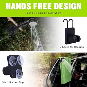 raggle portable shower for camping 6000mah outdoor travel electric shower rechargeable pump with intelligent digital display camping shower head for camping summer showerhikingtravelingcarpet