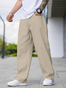 RAGZO Baggy Fit Men Beige Jeans