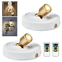 RAHAN 2Pack Battery Operated Spotlight, Picture Light with Remote Dimmable &amp; Timer, Plants Uplighting Picture Lights for Paintings, Small LED Spot Display Lights for Wall Frame Artwork Dartboard