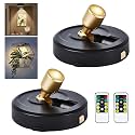 RAHAN Wireless LED Spotlight, 2Pack Battery Powered Picture Lights Puck Lights, Uplighting Indoor with Remote, Stick Spot Light for Wall Art Display Dartboard Painting Artwork Accent Closet