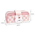 2 in 1 Pink Multifunctional Pencil Pouch Aesthetic Pencil Case for Girls Large Capacity Best Thing to Put Pen Pencil Sharpener Rubber, Best Gift for Girl's