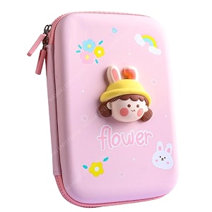 cartoon theme pencil case - 3d eva pouch multipurpose zipper case for kids pen and pencil bag for school kids girls stationery storage box flower big