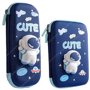 cartoon theme 3d eva pencil case - multipurpose zipper pouch for kids girls - pen and stationery storage box cute-pack of 2