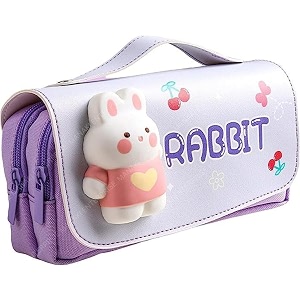 rahasya enterprise cartoon theme pencil case - 3d eva pencil case pouch multipurpose zipper pencil case for kids pen and pencil bag for school kids girls stationery storage box rabbit