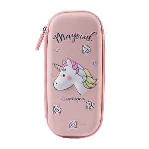 cartoon theme 3d eva pencil case - multipurpose zipper pouch for kids pen bag for school girls stationery storage box unicorn small