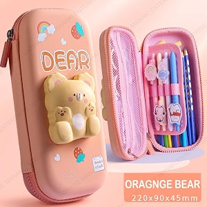 cartoon theme pencil ethylene vinyl acetate eva case-3d eva pencil case pouchmultipurpose zipper pencil case for kidspen amp pencil bag for school boys dear smallmulticolor
