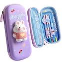 Ethylene Vinyl Acetate (Eva) Cartoon Theme Pencil Case - 3D Eva Pencil Case Pouch, Multipurpose Zipper For School Kids, Girls, Stationery Storage Box (Rabit Small), Multicolor