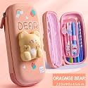 Cartoon Theme Pencil Ethylene Vinyl Acetate (Eva) Case-3D Eva Pencil Case Pouch,Multipurpose Zipper Pencil Case For Kids,Pen &amp; Pencil Bag For School Boys (Dear Small,Multicolor)
