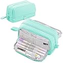 2 in 1 Purple Multifunctional Pencil Pouch Aesthetic Pencil Case for Girls Large Capacity Best Thing to Put Pen Pencil Sharpener Rubber, Best Gift for Girl's