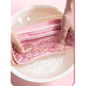 large capacity transparent cartoon print pencil case 3 compartment cute aesthetic pencil case for girls multifunctional stationery organizer for school office blue astronaut