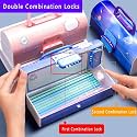 Pencil Box with Code Lock Pen Case Kids Pencil case Style Password Lock Pencil Box Case Multi-Layer Pencil Box for Boys Girls (Beauty Pink Password Pencil Box)