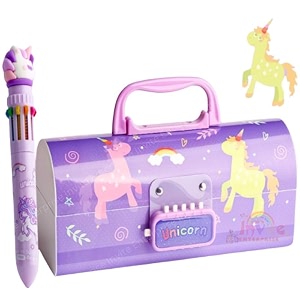 pencil case code lock pen casehandle type pen case large capacity multi-layer multi-function storage bag secret compartmentgift pen case purple