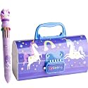 Pencil case Code Lock Pen Case，Handle Type Pen Case Large Capacity Multi-Layer Multi-Function Storage Bag Secret Compartment,Gift Pen case (Blue)