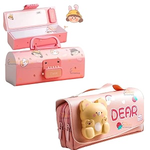 pencil case style password lock multi-layer pencil box amp 3d eva pencil case pouch for boys girlscute pink pboxdear pouch
