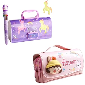 pencil case style password lock multi-layer pencil box amp 3d eva pencil case pouch for boys girls new unicorn purple pboxflower pouch
