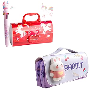 pencil case style password lock multi-layer pencil box amp 3d eva pencil case pouch for boys girlsnew unicorn red pboxrabbit pouch