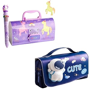 pencil case style password lock multi-layer pencil box amp 3d eva pencil case pouch for boys girlsnew unicorn purple pboxcute pouch