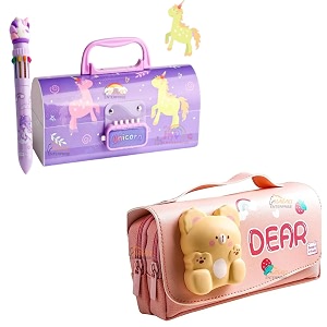 pencil case style password lock multi-layer pencil box amp 3d eva pencil case pouch for boys girlsnew unicorn purple pboxdear pouch