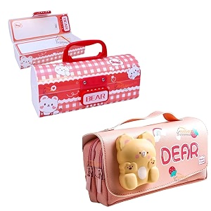 pencil case style password lock multi-layer pencil box amp 3d eva pencil case pouch for boys girlsbear red pboxdear pouch
