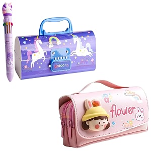 pencil case style password lock multi-layer pencil box amp 3d eva pencil case pouch for boys girls new unicorn blue pboxflower pouch