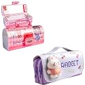 Pencil case Style Password Lock Multi-Layer Pencil Box &amp; 3D EVA Pencil Case Pouch for Boys Girls(Beauty Pink P.Box+Rabbit Pouch)