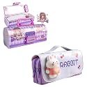 Pencil Case Style Password Lock Multi-Layer Pencil Box &amp; 3D EVA Pencil Case Pouch for Boys Girls (Lucky Purple P.Box+Rabbit Pouch)